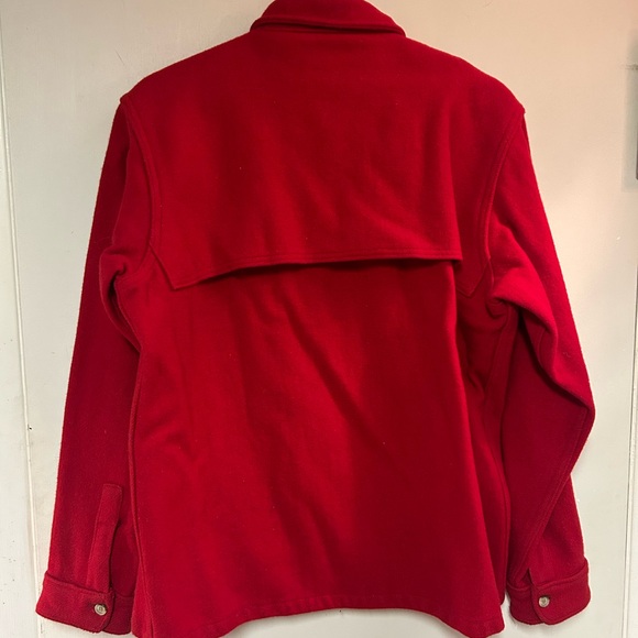 Vintage Eddie Bauer M 100% Virgin Wool Coat Red Jacket Chore Barn 80s Mackinaw - Picture 6 of 6